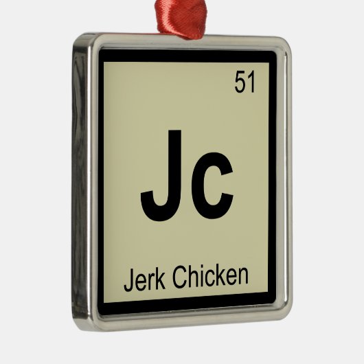 Jc -急な動きの鶏化学周期表の記号 メタルオーナメント (右)