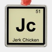 Jc -急な動きの鶏化学周期表の記号 メタルオーナメント (正面)