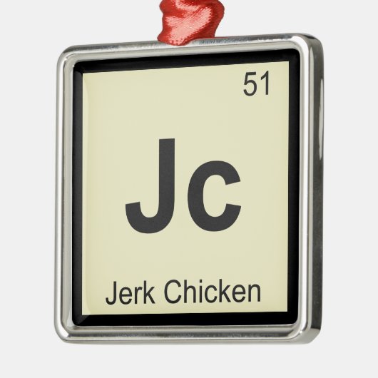 Jc -急な動きの鶏化学周期表の記号 メタルオーナメント (左)