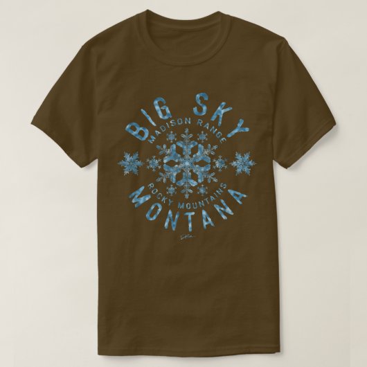 JCombs Big Sky, Montana, Snow 347 Tシャツ (デザイン正面)