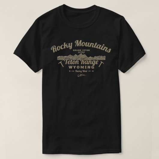 JCombs Grand Teton, Teton Range, Rocky Mountains Tシャツ (デザイン正面)