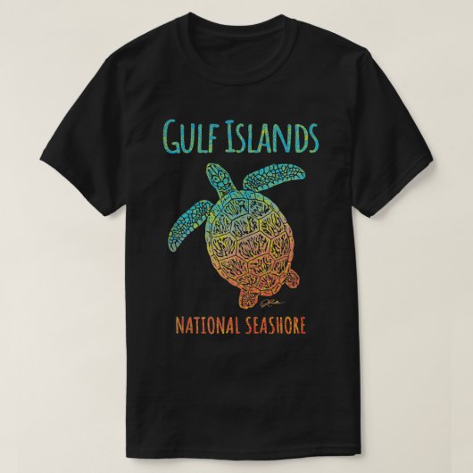 JCombs Gulf Islands National Seashore, Sea Turtle, Tシャツ (デザイン正面)