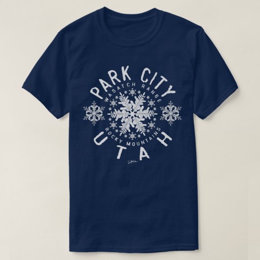 JCombs Park City, Utah, Snow Tシャツ (デザイン正面)