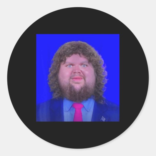 Jdバおもしろいンスシャツジャドヴァンス顔ミーム ラウンドシール (正面)