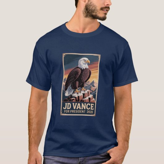 JD ヴァンス 2028 アメリカ・ファースト 保守主義Tシャツ Tシャツ (正面)