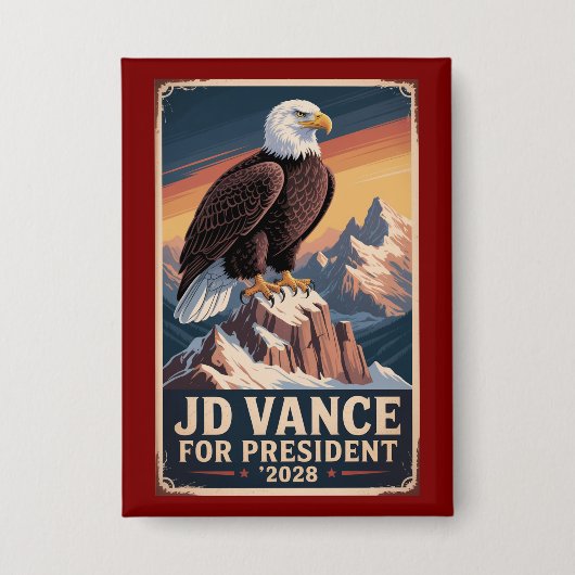 JD ヴァンス 2028 大統領 アメリカ第一 オハイオ州 缶バッジ (正面)