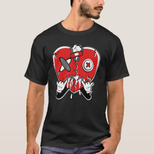 JD 4 レッドサンダー ハート クライイング レッドサンダー 4s マッチ Tシャツ