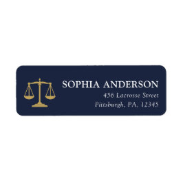 JD Graduate Scales of Justice Navy Gold Address ラベル
