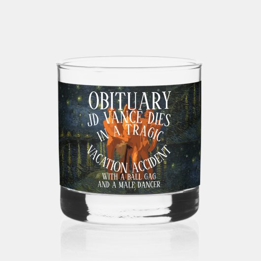 JD VANCEはボール・ギャグと男性ダンサーで死ぬ ウイスキーグラス (裏面)