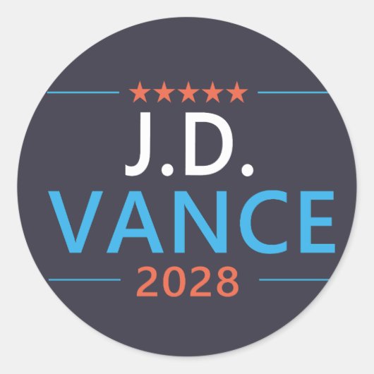 JD Vance 2028共和党の愛国心 ラウンドシール (正面)