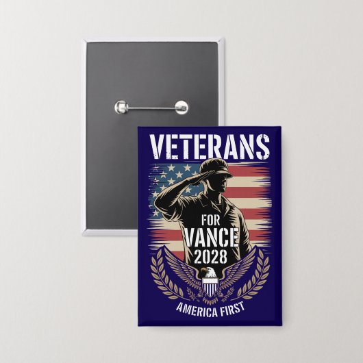 JD Vance 2028 アメリカ第一保守主義 缶バッジ (正面/裏面)