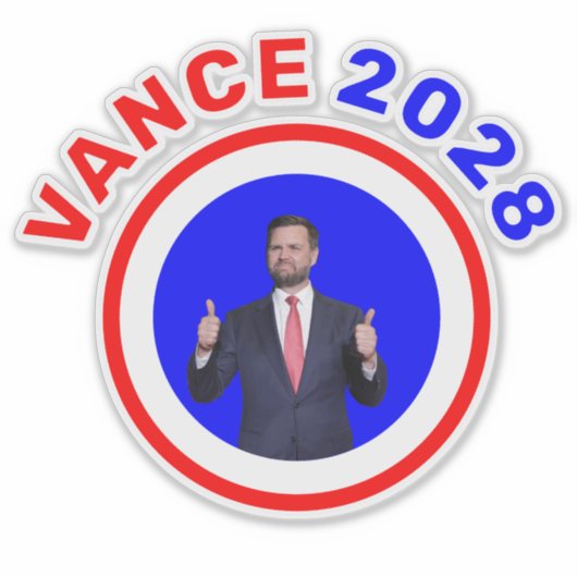 JD Vance 2028 シール (正面)