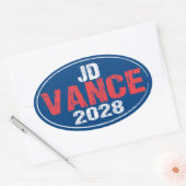 JD Vance 2028 (ディス) 楕円形シール (封筒)