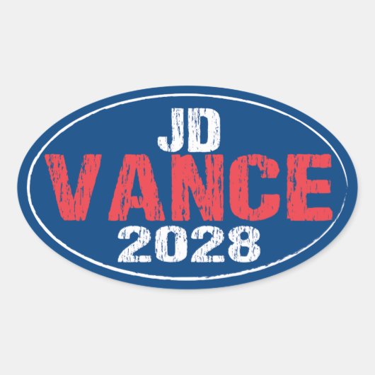 JD Vance 2028 (dis) 楕円形シール (正面)