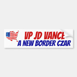 JD VANCE A NEW 縁ど CZAR USAのサポート旗 バンパーステッカー