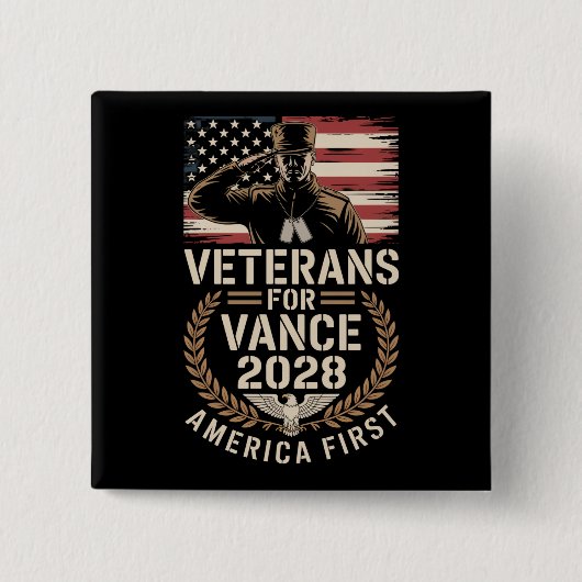 JD VANCE FOR PRESIDENT VETERANS 2028 バッジ (正面)