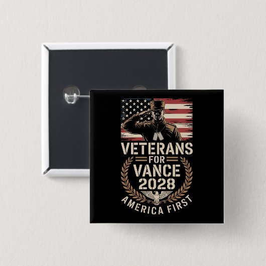 JD VANCE FOR PRESIDENT VETERANS 2028 Buttons 缶バッジ (正面&裏面)