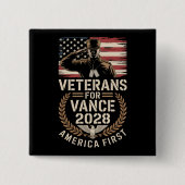 JD VANCE FOR PRESIDENT VETERANS 2028 Buttons 缶バッジ (正面)
