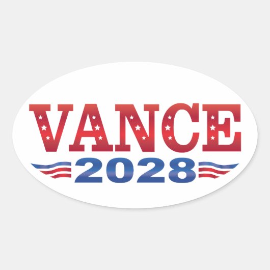 JD Vance President 2028 (bs) 楕円形シール (正面)
