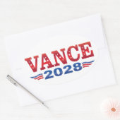 JD Vance President 2028 (bs) 楕円形シール (封筒)