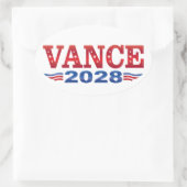 JD Vance President 2028 (bs) 楕円形シール (バッグ)