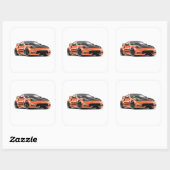 JDMカー愛好家のためのキーチェーンに描かれた370Z スクエアシール (シート)
