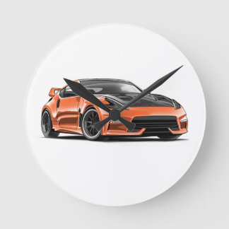 JDMカー愛好家のためのキーチェーンに描かれた370Z ラウンド壁時計