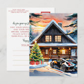 JDMジョイライド：クリスマスのメリーグリーティングを折り畳み シーズンポストカード (正面/裏面)