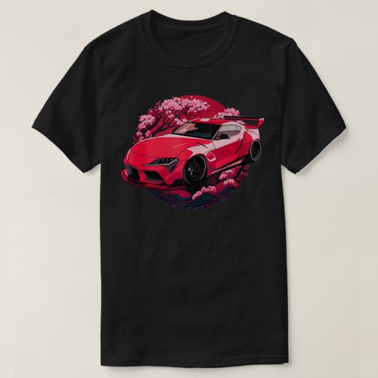 JDMスープラMK5 GRさくらんぼブロッサム2JZスタンスグラフィック Tシャツ (デザイン正面)