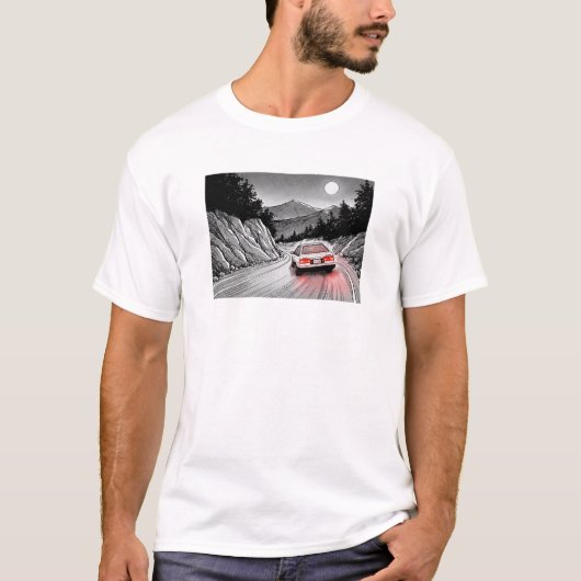 JDMパンダ漫画スタイルマウンテンドリフト Tシャツ (正面)