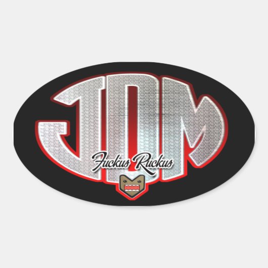 JDMファックスラックス 楕円形シール (正面)