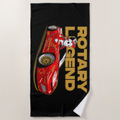 JDMレッドロータリードリフト伝説 ビーチタオル (正面)