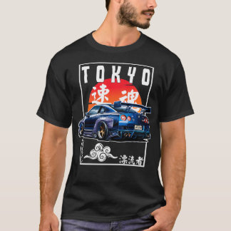 JDM日本のストリートウェア東京R34ドリフト愛好家 Tシャツ