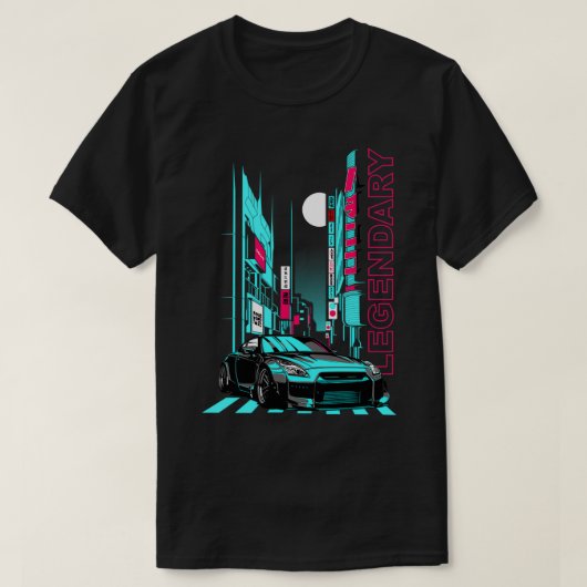 JDM日本の Tokio Racecarチューニングカー Tシャツ (デザイン正面)
