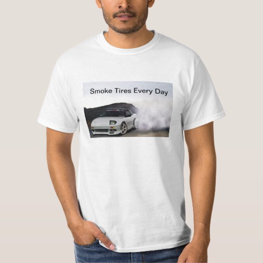 JDM日産240sx S13の煙は毎日疲れます Tシャツ (正面)