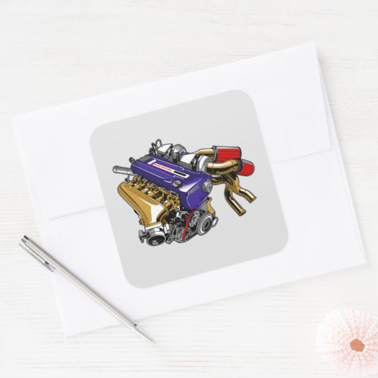 JDM6気筒ターボエンジン スクエアシール (封筒)