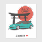 JDM ハッチ伝説 鳥居 夕焼け ストリートカルチャー シール (シート)
