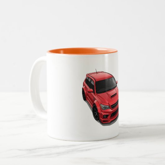JDM Classic Car Mug — Retro Japanese Vehicle ツートーンマグカップ (正面左)