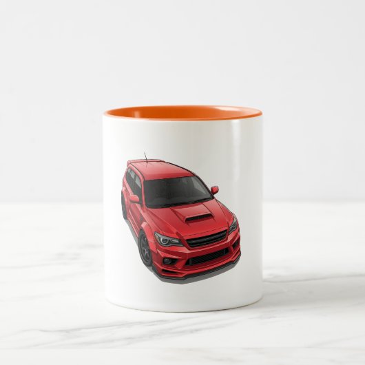 JDM Classic Car Mug — Retro Japanese Vehicle ツートーンマグカップ (中央)