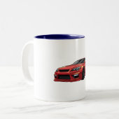 JDM Engine Blueprint Schematics Mechanic Gearhead ツートーンマグカップ (正面左)