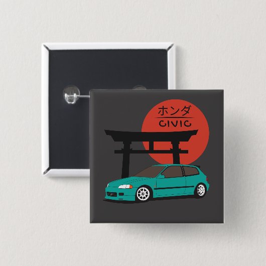 JDM Hatch Legend Torii Sunset Street Culture 缶バッジ (正面&裏面)