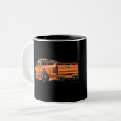 JDM Sports Car Neon Sunset 80s Aesthetic Mug ツートーンマグカップ (正面左)