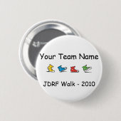 JDRFの歩行のチームボタン2010年 缶バッジ (正面&裏面)