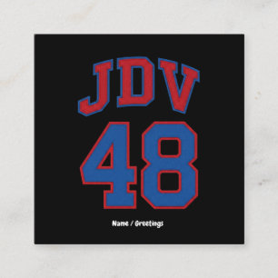 JDV 48 レトロ・バーシティスタイルのヴィンテージスポーツモノグラム スクエア名刺