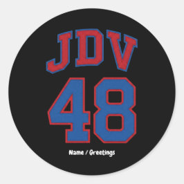JDV 48 レトロ・バーシティスタイルのヴィンテージスポーツモノグラム ラウンドシール