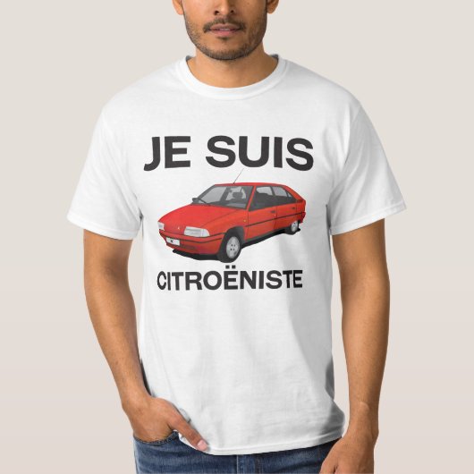 Jeのsuisのcitroëniste -赤いCitroën BX Tシャツ (正面)