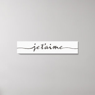 jeのt'aime - I愛フランスのの-黒 キャンバスプリント