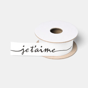 jeのt'aime - I愛フランスのの-黒 サテンリボン