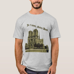 Jeのt'aime Notre Dame -パリのカテドラル Tシャツ
