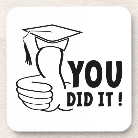 Je bent geslaagd of je hebt het gehaald, diploma コースター (正面)